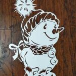 Laser Cut Snowman Christmas Window Decoration DXF File