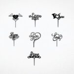 Laser Cut Love Cake Toppers Set Free Vector