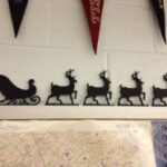 Laser Cut Santa Sleigh Reindeer Christmas Decor DWG File