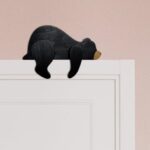 Laser Cut Black Bear Decoration Wooden Wilderness Sleeping Bear Safari Forest Decor