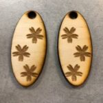 Laser Cut Flower Engraved Earrings SVG File