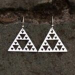 Laser Cut Sierpinski Triangle Earrings