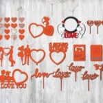 Laser Cut Valentine Cupcake Toppers Free Vector