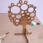 Laser Cut Jewelry Tree Stand Wooden 3mm Free Vector