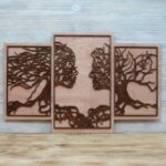 Laser Cut Tree Couple Wall Decor Free Vector