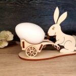 Laser Cut Easter Bunny Cart Free Vector
