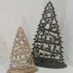 Laser Cut Nativity Themed Christmas Tree Free Vector