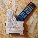 Laser Cut Remote Control Storage Basket Wall Mounted Free Vector