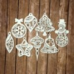Laser Cut Steampunk Christmas Ornaments Free Vector