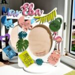 Laser Cut Baby Shower Photo Frame New Born Baby Frame Free Vector