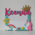 Laser Cut Decorative Unicorn Photo Frame Free Vector