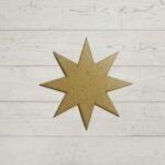 Laser Cut Unfinished Wood Eight Point Star Cutout Craft Free Vector