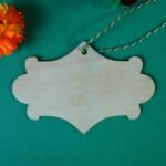 Laser Cut Unfinished Blank Wood Ornament Plaque Free Vector