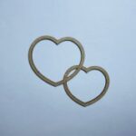 Laser Cut Two Hearts Wood Blank Cutout Free Vector