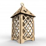 Laser Cut Wooden Elegant Lantern Free Vector