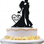 Laser Cut Bride And Groom Cake Topper For Wedding Free Vector